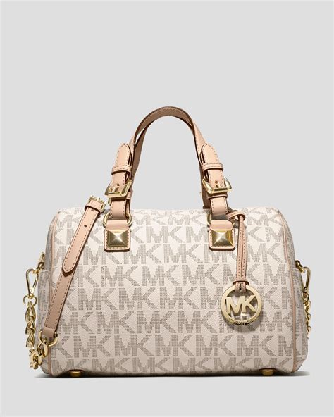 michael kors grayson chain handbag vanilla|MICHAEL Michael Kors MK Signature Grayson Medium Chain .